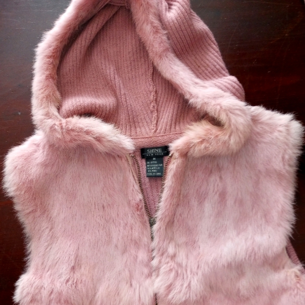 Vintage SHINE Angora/Rabbit Fur Soft Pink Size M